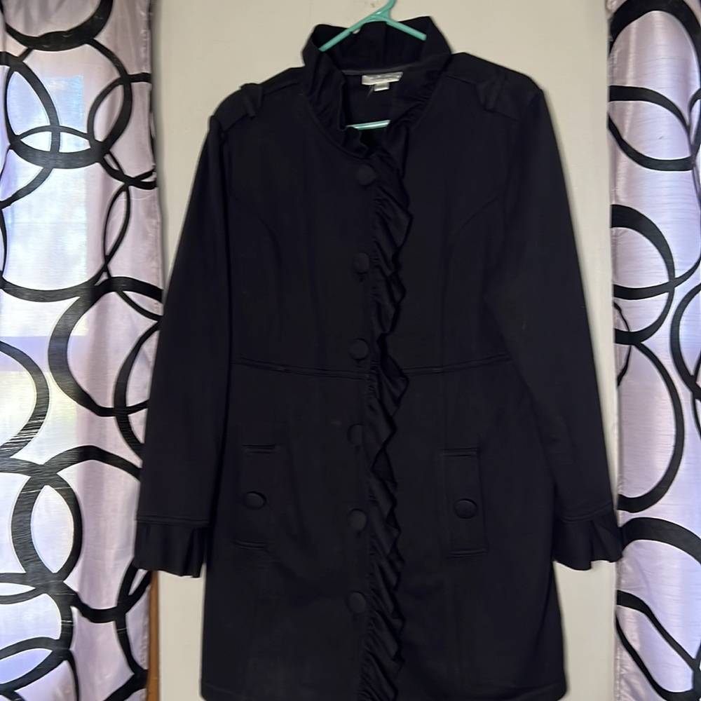 DressBarn Ruffled Button Jacket Large - Picture 7 of 14